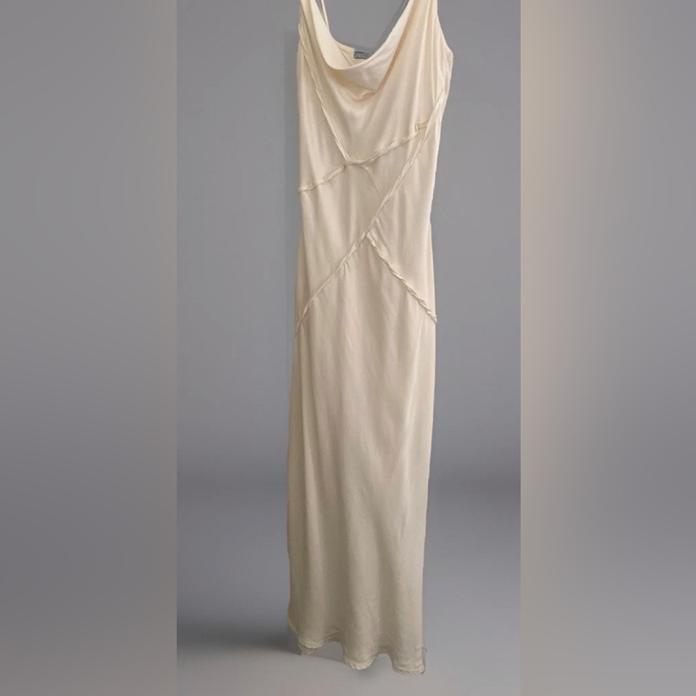 Zara Cowl neckline crepe holiday dress classy chic comfortable Xmas party Lrg